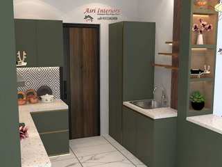 Modular Kitchen Design (Grey Color Theme) for a Client in Delhi , Asri Interiors Asri Interiors Built-in kitchens