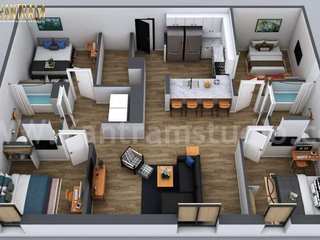 3D Floor Plan Services for a Visionary House in Indianapolis, Yantram Animation Studio Corporation Yantram Animation Studio Corporation Podłogi