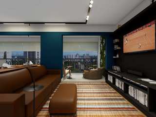 RP_Home | Sala integrada, Algodoal Arquitetura Algodoal Arquitetura Salas de estar modernas