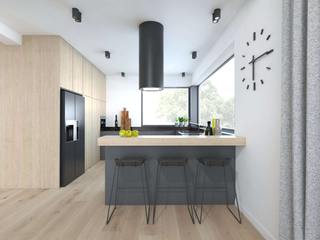 Projekt wnętrza domu w Garwolinie, PASS architekci PASS architekci Built-in kitchens