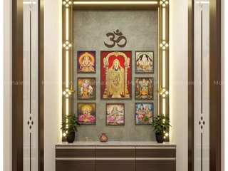 Designing Devotion: Pooja Room Interiors, Monnaie Architects & Interiors Monnaie Architects & Interiors その他のスペース