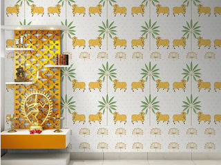 Pichwai Wallpapers for Pooja and Temple Rooms, Life n Colors Private Limited Life n Colors Private Limited Asian style walls & floors