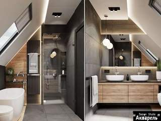 Проект загородного дома на Красной Поляне , Дизайн студия "Акварель" Дизайн студия 'Акварель' Scandinavian style bathroom
