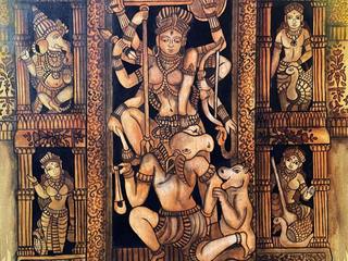 Purchase the Amazing Navratri painting "NavaDurga" by Artist Mrinal Dutt, Indian Art Ideas Indian Art Ideas Бунгало