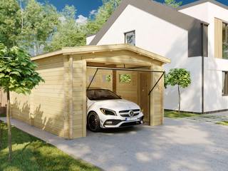 Wooden Garage A with Up and Over Door / 70mm / 4 x 5.5m, Summerhouse24 Summerhouse24 Prefabricated Garage