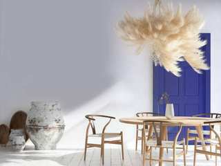 Pintura de Interiores LISCOR- Serviços de Pintura Profissional Mediterranean style dining room Mesa, Mobília, Cadeira, Madeira, Design de interiores, Cinza, Chão, Vaso, Pisos, Arte