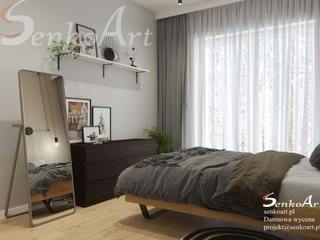 Nowoczesna Sypialnia z lustrem, Senkoart Design Senkoart Design Master bedroom Multicolored