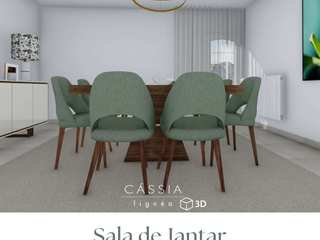 Projeto 3D | Sala de Jantar, Cássia Lignéa Cássia Lignéa Столовая комната в стиле модерн