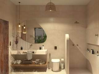 um banheiro minimalista, Margareth Salles Margareth Salles Baños de estilo minimalista