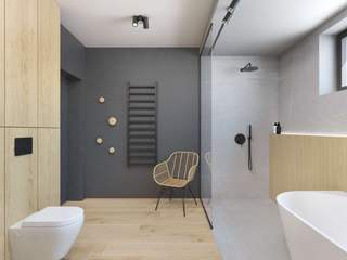Projekt wnętrza domu pod Lublinem, PASS architekci PASS architekci 現代浴室設計點子、靈感&圖片