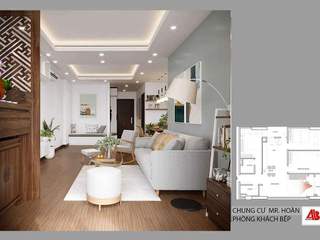 Thiết kế nội thất chung cư Ngoại Giao Đoàn, Thiết Kế Nội Thất - ARTBOX Thiết Kế Nội Thất - ARTBOX Livings de estilo moderno