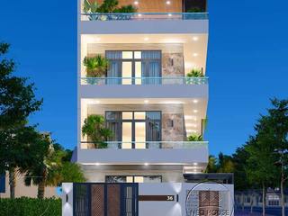 Thiết kế nhà phố 2 mặt tiền 3 tầng 1 tum mặt tiền 6m tại Bình Phước, NEOHouse NEOHouse Müstakil ev