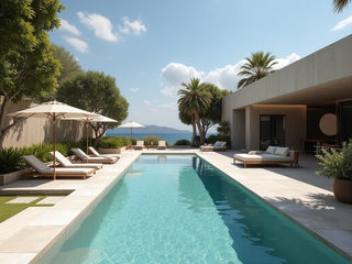 Luxury backyard with infinity pool, Desirée Vaquier_homify Desirée Vaquier_homify Infinity Pool