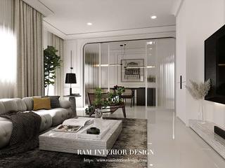 Grand Britania Wongwaen Ramintra By Ram Interior design, ramรับออกแบบตกแต่งภายใน ramรับออกแบบตกแต่งภายใน Casas unifamiliares