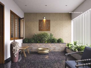 Nature Ventilized Design Of patio Area.., Monnaie Interiors Pvt Ltd Monnaie Interiors Pvt Ltd Front garden