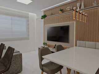 Sala de estar e jantar , Flavia Peixoto Interiores Flavia Peixoto Interiores Comedores de estilo moderno