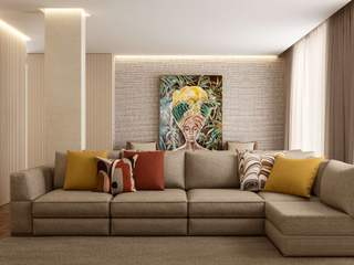 Sala de estar ByOriginal Terrace house Mobília, Propriedade, Sofá, Prédio, Madeira, Retângulo, Design de interiores, Chão, Parede, Pavimento