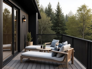 Scandinavian deck with black wood, Desirée Vaquier_homify Desirée Vaquier_homify Modern Terrace