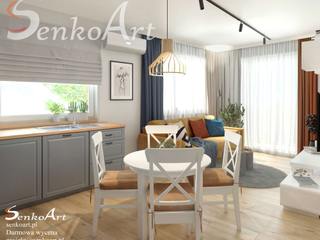Aranżacja salonu z jadalnią, Senkoart Design Senkoart Design Scandinavian style dining room