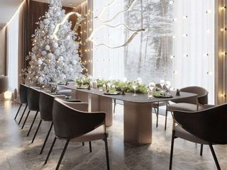 Festive Elegance in Latest Trend in Christmas Decoration for Modern Home Interiors, Luxury Antonovich Design Luxury Antonovich Design Modern Living Room