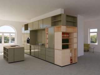 Möbelsystem w3 , SW retail + interior Design SW retail + interior Design 置入式廚房 複合木地板 Transparent