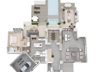 3D Architectural Rendering Florida, The 2D3D Floor Plan Company The 2D3D Floor Plan Company Multi-Family house