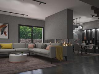DIAMOND HOUSE, Stefano Mimmocchi Rendering Stefano Mimmocchi Rendering Modern living room