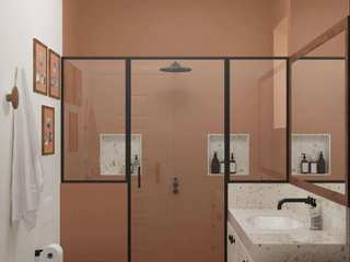 Casa de banho Terracota /Lisboa, Home 'N Joy Remodelações Home 'N Joy Remodelações Industrial style bathrooms