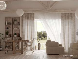 Wooden House in Nature, Glancing EYE - Modelado y diseño 3D Glancing EYE - Modelado y diseño 3D Rustic style living room