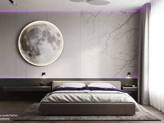 Спальная комната с ночником -"Луна", Студия дизайна Натали Студия дизайна Натали Hauptschlafzimmer