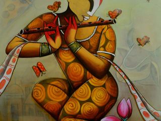 Buy painting "Murlidhar" from artist Anupam Pal, Indian Art Ideas Indian Art Ideas Bungalow
