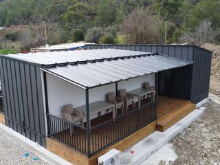 Moodilev's 101 Square Meters Modular Sales Office Project, Moodilev İnşaat Çelik Yapı Mimarlık Mühendislik Ltd. Şti. Moodilev İnşaat Çelik Yapı Mimarlık Mühendislik Ltd. Şti. Prefabrik ev