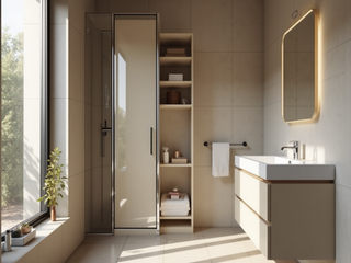 Tiny bathroom with vertical storage, Desirée Vaquier_homify Desirée Vaquier_homify Classic style bathroom