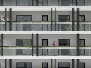 Font Canyelles Project - 08023 Architects, 08023 Architects 08023 Architects Balkon, Beranda & Teras Modern Grey