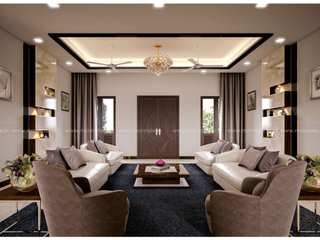 Luxury living room interiors, Monnaie Architects & Interiors Monnaie Architects & Interiors モダンデザインの リビング