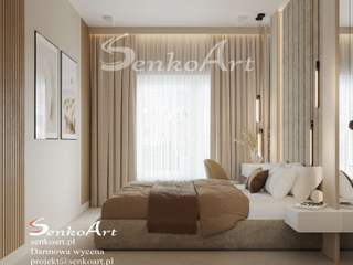 Beżowa sypialnia nowoczesna , Senkoart Design Senkoart Design Phòng ngủ chính