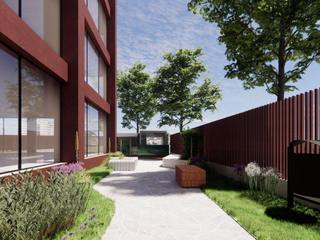 Five-Star Oasis PHASEZERO Patios & Decks Plant, Tree, Land lot, Road surface, Sky, Grass, Building, Neighbourhood, Brick, Wood