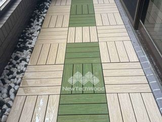 陽台地板改造-香柏/春綠混搭, 新綠境實業有限公司 新綠境實業有限公司 Varandas