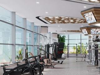 Project Description: Fitness Center Interior Design and Equipment, Luxury Antonovich Design Luxury Antonovich Design Modern Gym