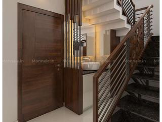 Ascending Elegance : Unveiling Stunning Staircase Designs , Monnaie Interiors Pvt Ltd Monnaie Interiors Pvt Ltd 階段