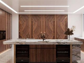 Maximizing Efficiency: Antonovich Group's Space Planning Expertise for Modern Kitchen Interior Desig, Luxury Antonovich Design Luxury Antonovich Design Armários e bancadas de cozinha