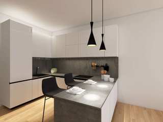 Progetto cucina bianca con penisola: funzionalità e design, L&M design di Cinzia Marelli L&M design di Cinzia Marelli Cucina attrezzata