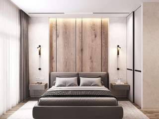 Спальная комната с мужским подходом , Студия дизайна Натали Студия дизайна Натали 主寝室