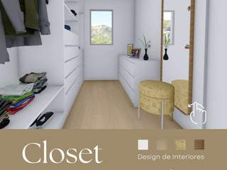 Projeto 3D | Closet, Cássia Lignéa Cássia Lignéa غرف نوم صغيرة