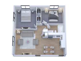3D Architectural Rendering New York, The 2D3D Floor Plan Company The 2D3D Floor Plan Company Multi-Family house