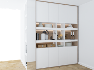 Escritório Nicho NURE Interiores Modern Study Room and Home Office escritório,moderno,minimalista,arrumação,nogueira,madeira,home office