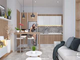 PROJECT RESIDENTIAL ( Living Room & Kitchen Area Ag House ) - Bandung Citylight Padasuka (Bcl), Ectic Interior Design & Build Ectic Interior Design & Build Built-in kitchens