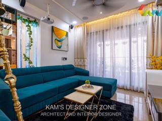 3 Bhk Home Interiors Monte Rosa at Sinhgad road , Pune, KAMS DESIGNER ZONE KAMS DESIGNER ZONE オリジナルデザインの リビング