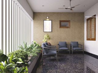 Nature Ventilized Design Of patio Area.., Monnaie Interiors Pvt Ltd Monnaie Interiors Pvt Ltd Voortuin