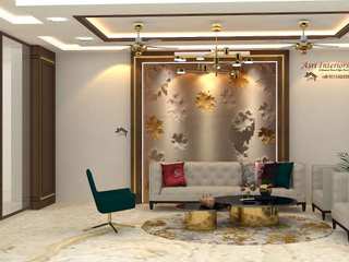 Drawing Room for a Builder Floor by Asri Interiors for a client in Sec-37, Faridabad , Asri Interiors Asri Interiors Modern living room